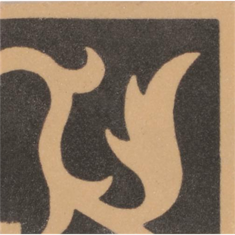 Original Style Lansdowne Corner Motif Black on Buff 24 x 24mm