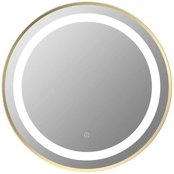 Tabo Future Front-Lit LED Brushed Brass Mirror 600 x 600mm