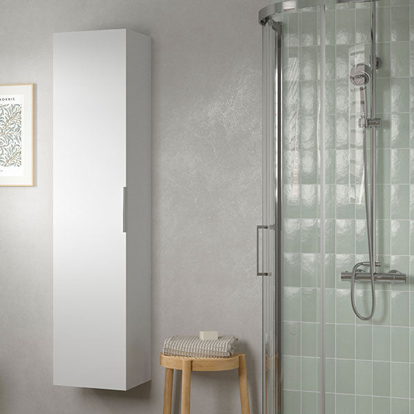 Tabo Milan Matt White Wall Hung 1 Door Tall Unit 350mm