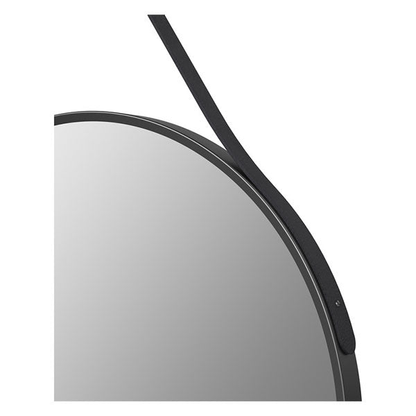 Tabo Penny Matt Black Mirror with Strap 600 x 600mm