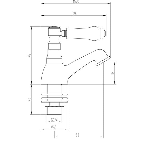 Tabo Lawrence Bath Pillar Taps