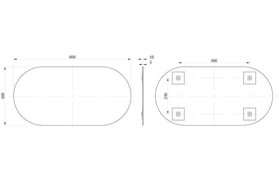 Tabo April Obround Mirror 400 x 800mm