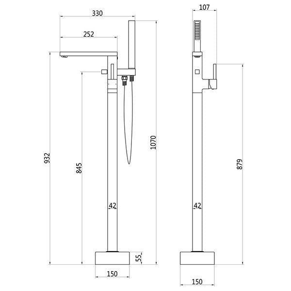 Tabo Ricco Floor Standing Bath Shower Mixer Tap