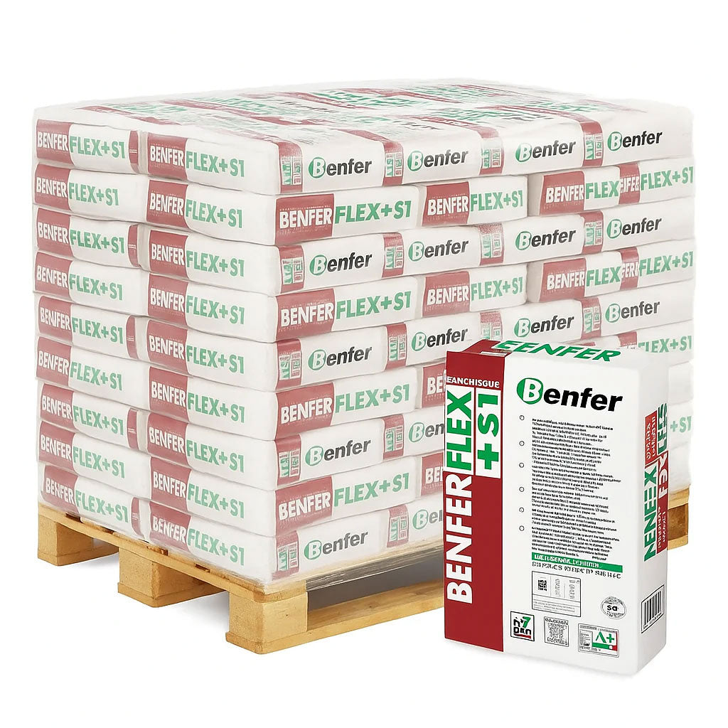 BenferFlex+S1 White Tile Adhesive 25kg - Pallet of 50 Boxes