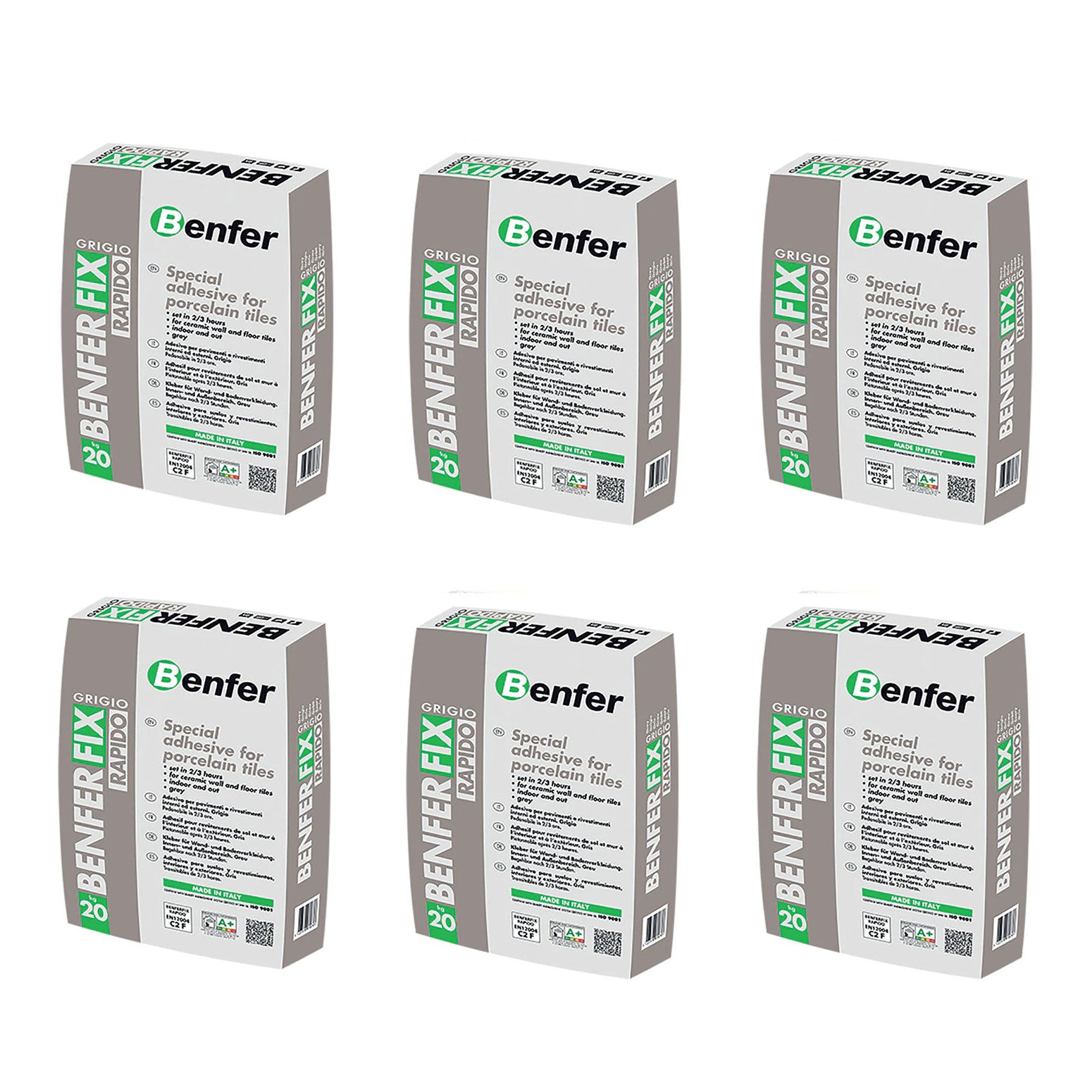 BenferFix Rapido Grey Tile Adhesive 20kg - Pallet of 50 Boxes