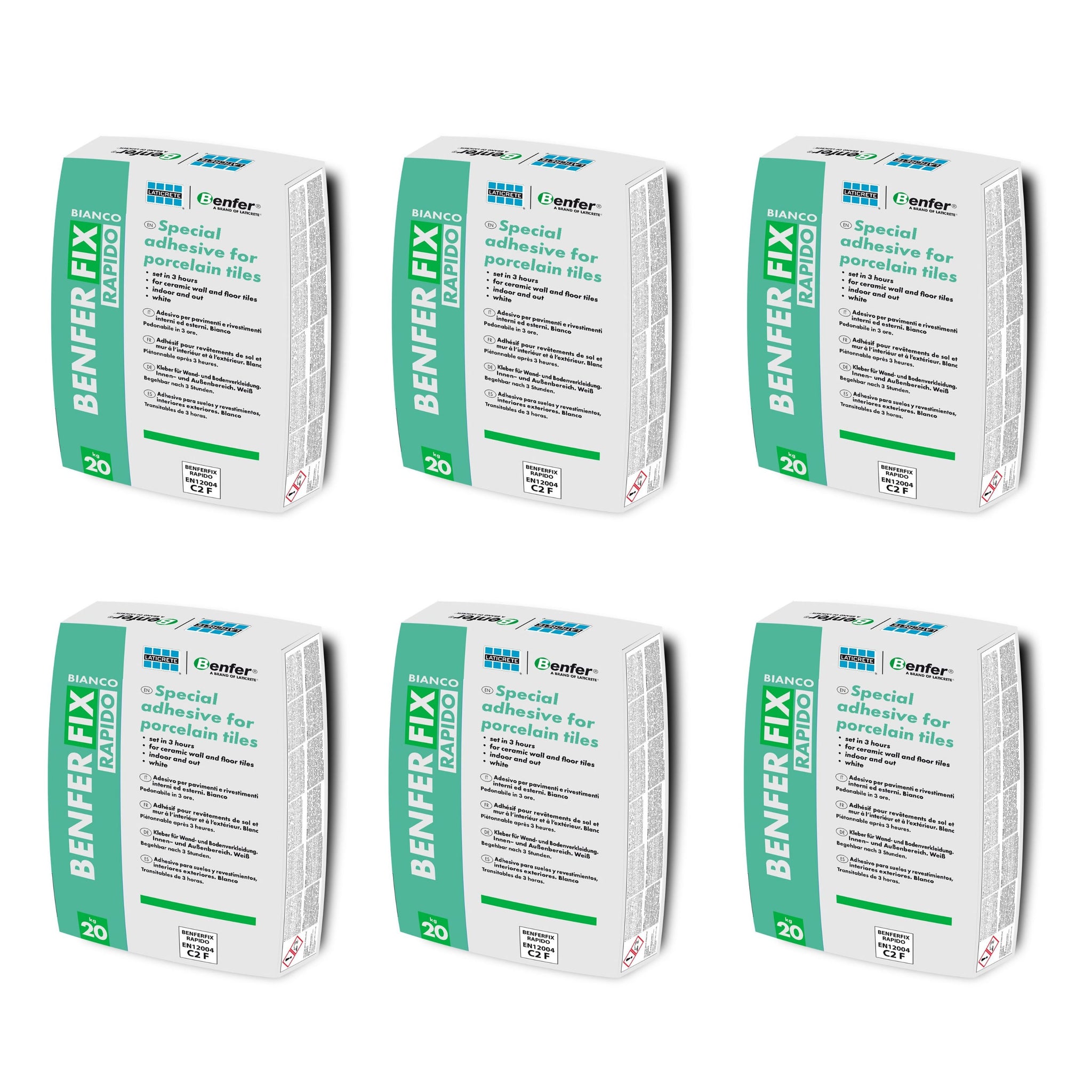 BenferFix Rapido White Tile Adhesive 20kg - Pallet of 50 Boxes