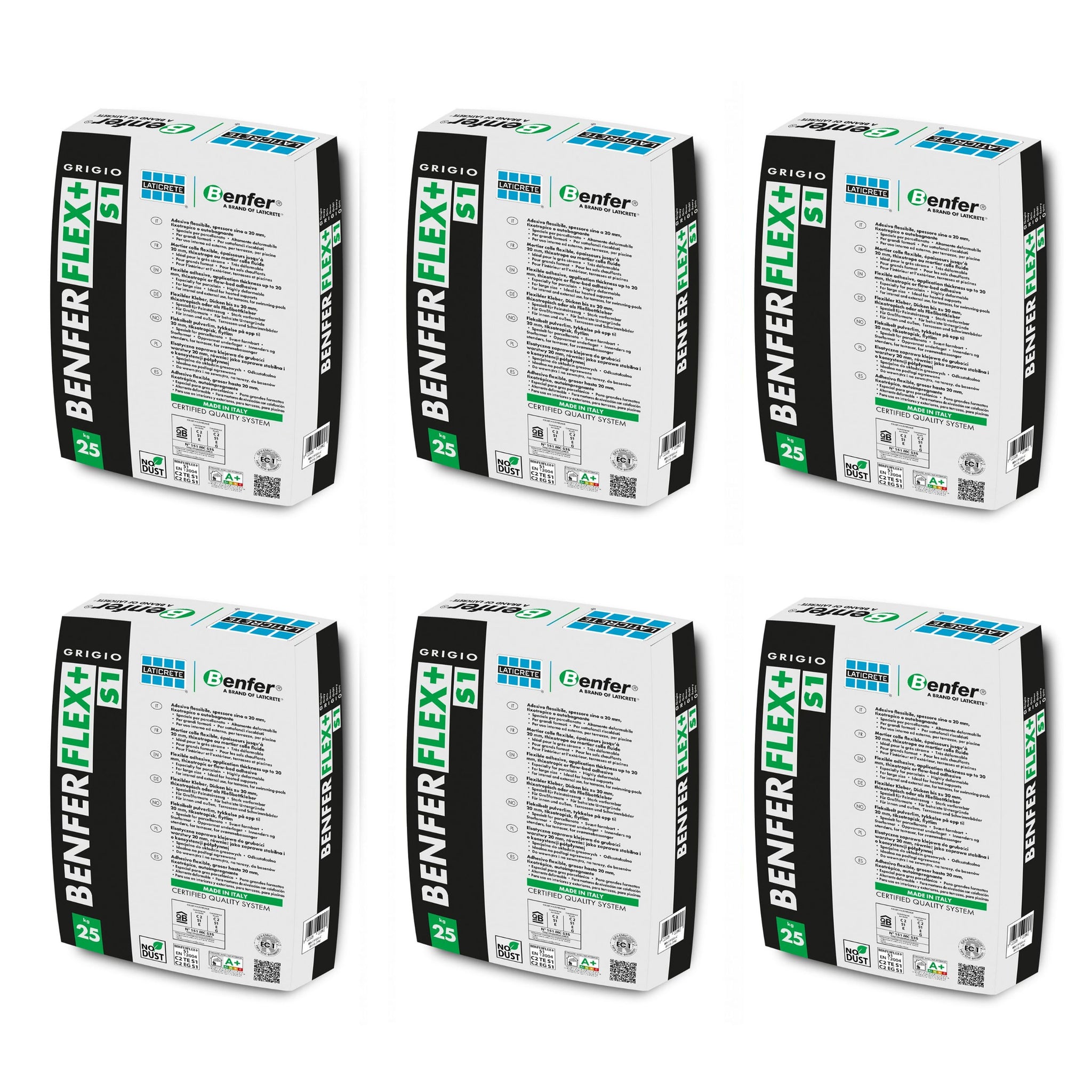 BenferFlex+S1 Grey Tile Adhesive 25kg - Pallet of 42 Boxes