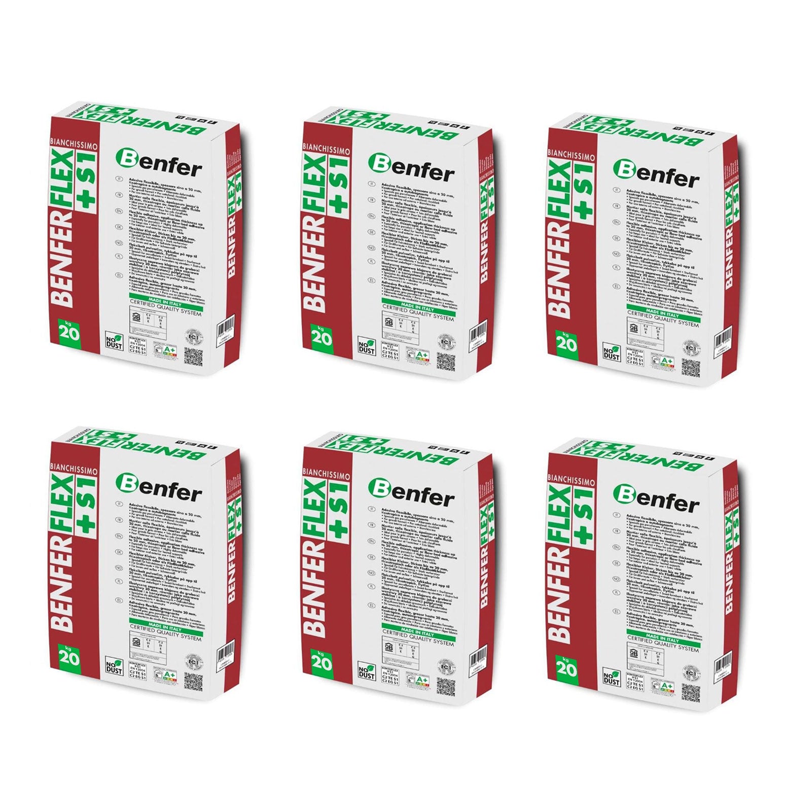 BenferFlex+S1 White Tile Adhesive 20kg - Pallet of 50 Boxes