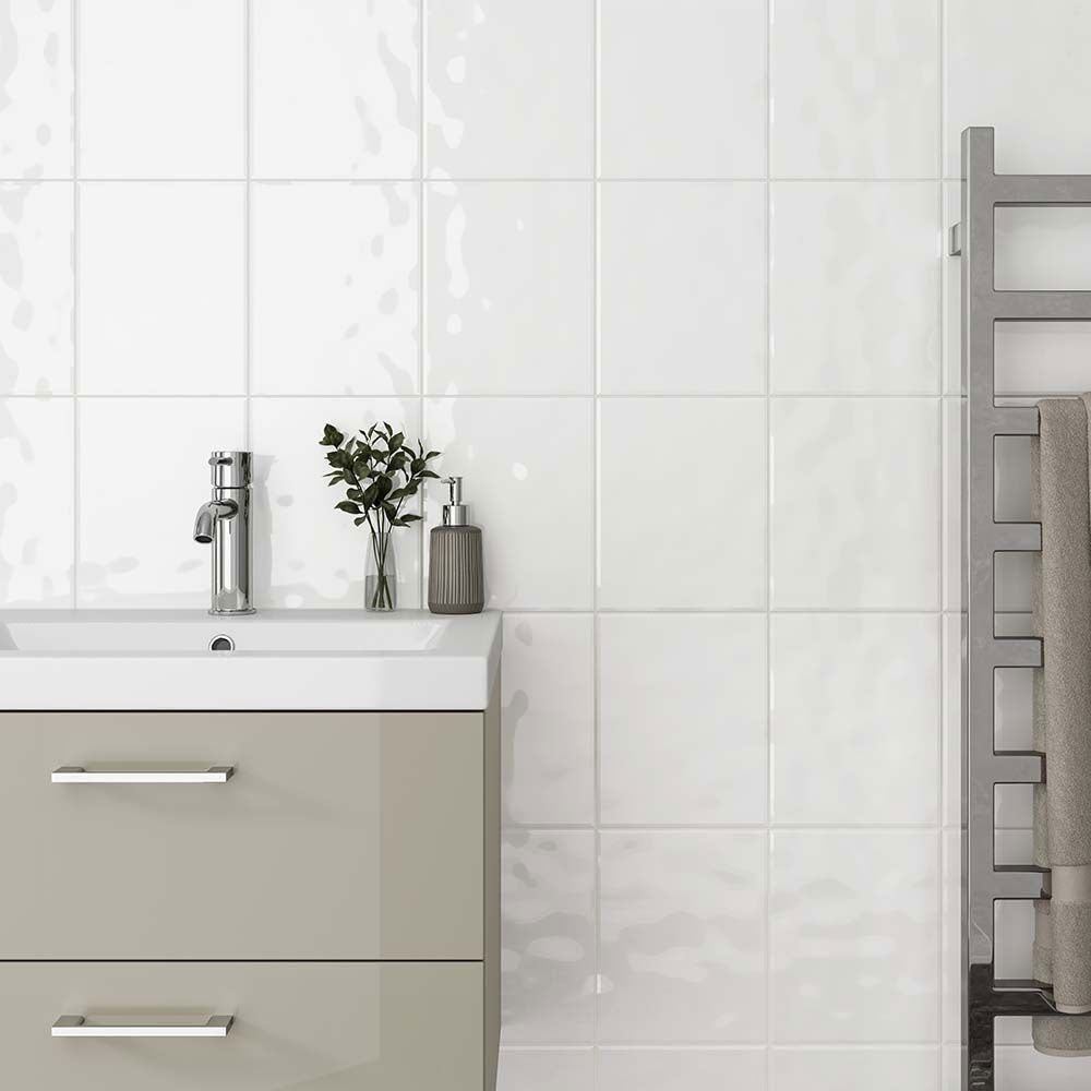 Bumpy White Gloss Ceramic Wall Tiles