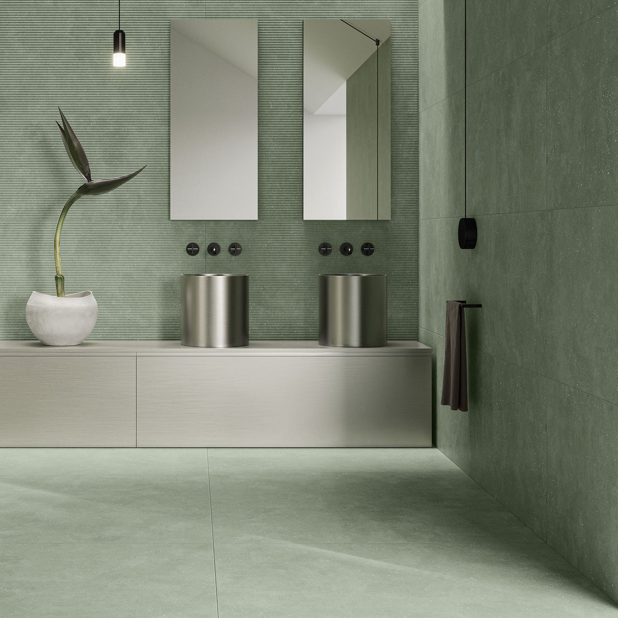 Casalgrande Concept Green Rectified Wall & Floor Tiles (including Concept Cannetè Green decor tiles)