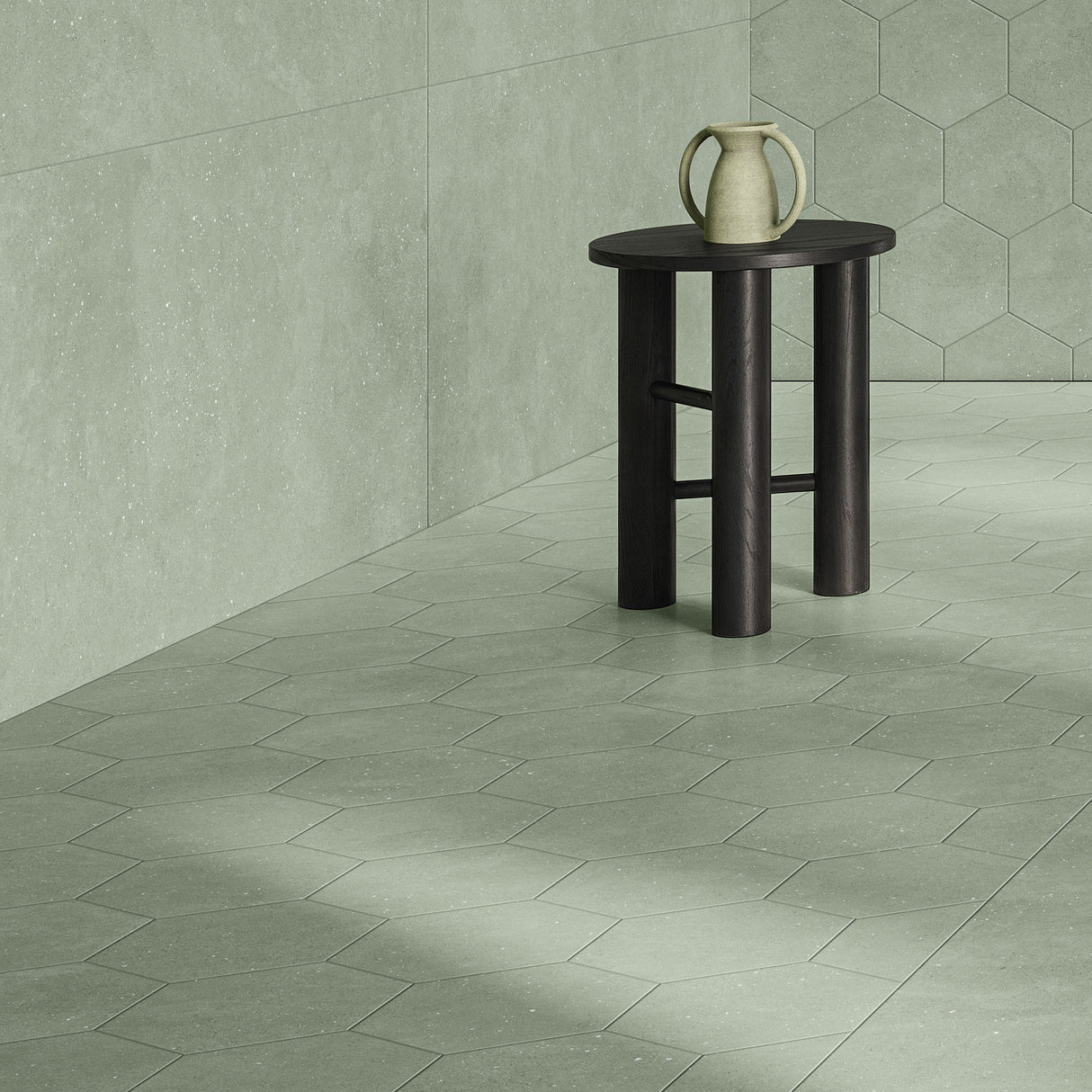 Casalgrande Concept Green Tiles (including Concept Esagono decor tiles in Green)