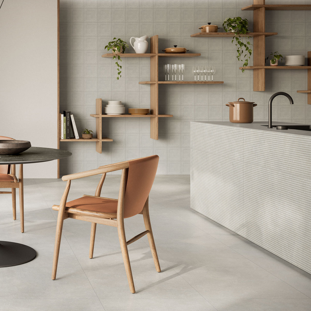 Casalgrande Concept White Tiles & Decoro 3D