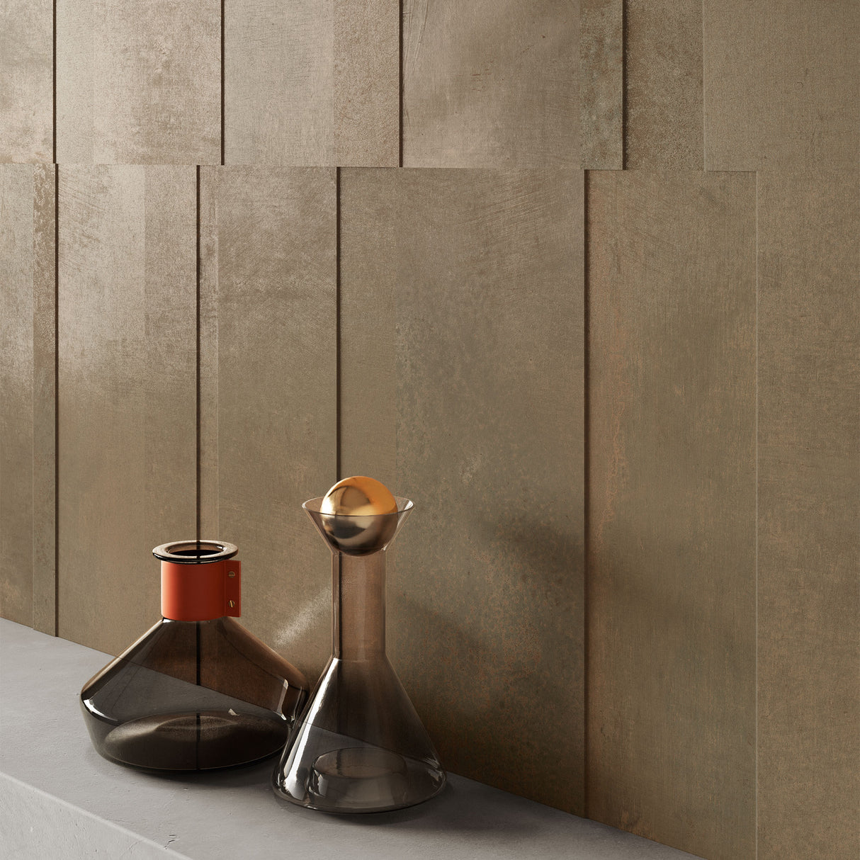 Casalgrande Fusion Modulo 3D Copper tiles