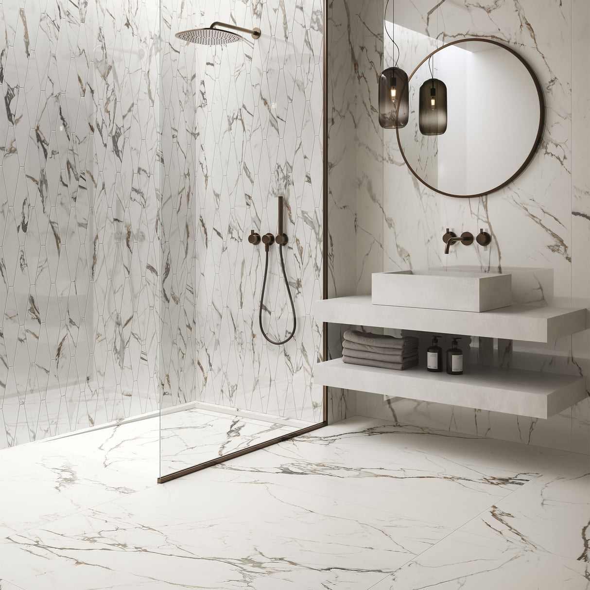 Casalgrande Marmora Lunense (vein-touch finish)