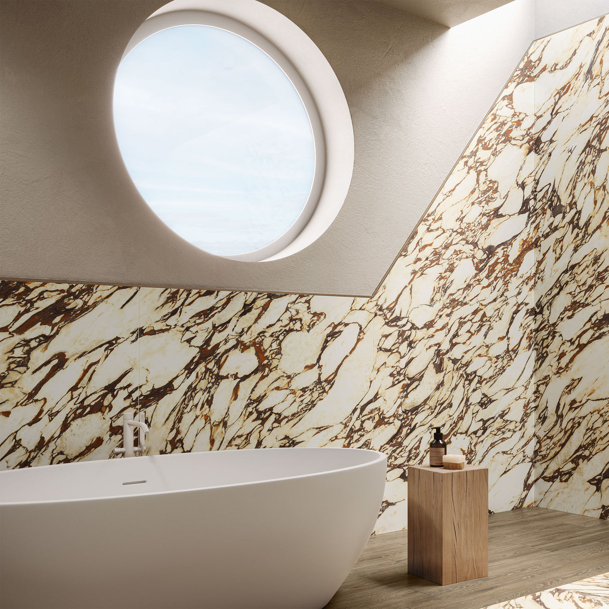 Casalgrande Marmora Pavonazzetto (120x278 honed, 120x120 vein-touch)