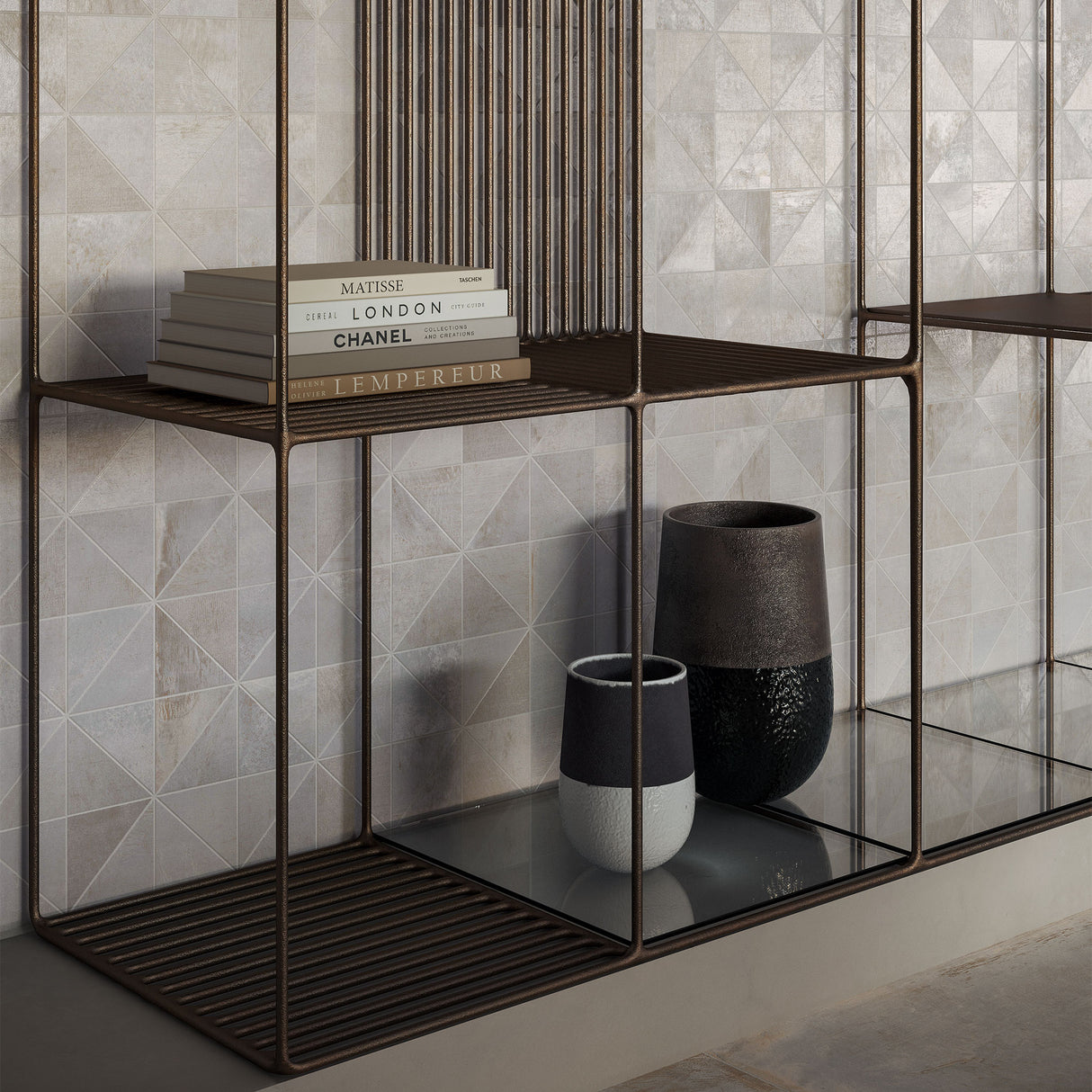 Casalgrande Fusion Grey Mosaico Trangoli decor tiles