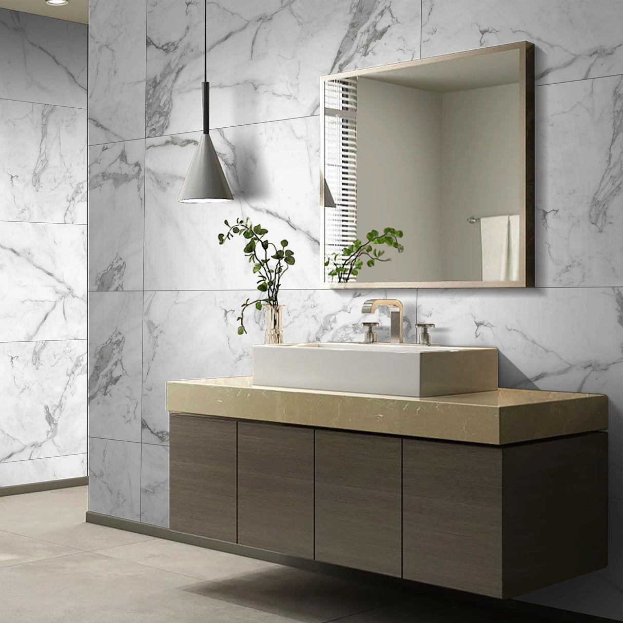 Ciela Grey Matt Tiles on bathroom walls
