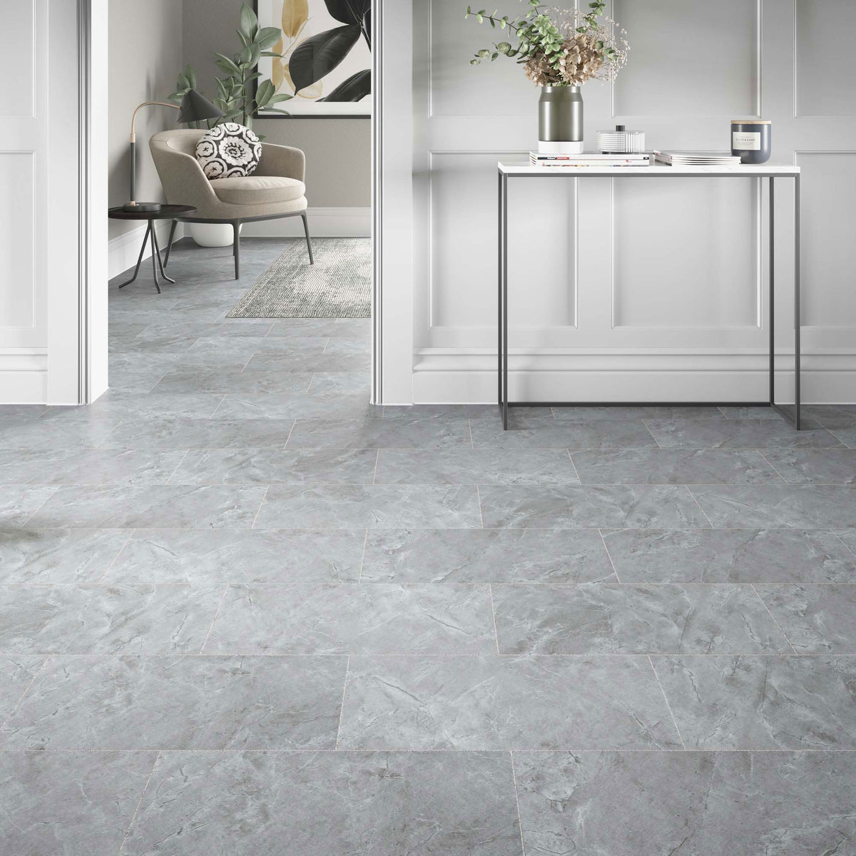 ClickLux Bowfell Stone Grey Matt SPC Click Vinyl 30.5 x 61cm
