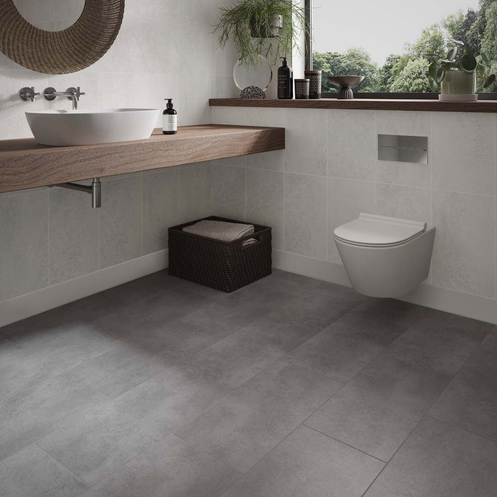 ClickLux Pinnacle Concrete Grey Matt SPC Click Vinyl 30.5 x 61cm