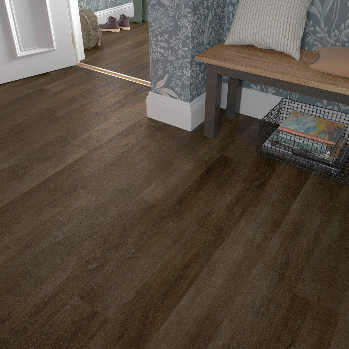 ClickLux Rich Walnut Matt SPC Click Vinyl 17.8 x 121.9cm