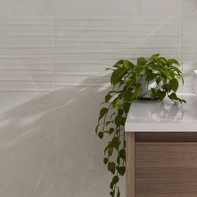 Evara Blanco Decor tiles (with plain Evara Blanco tiles)