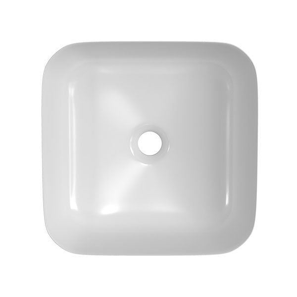 Gallery Matt White Square Washbowl & Waste 400mm