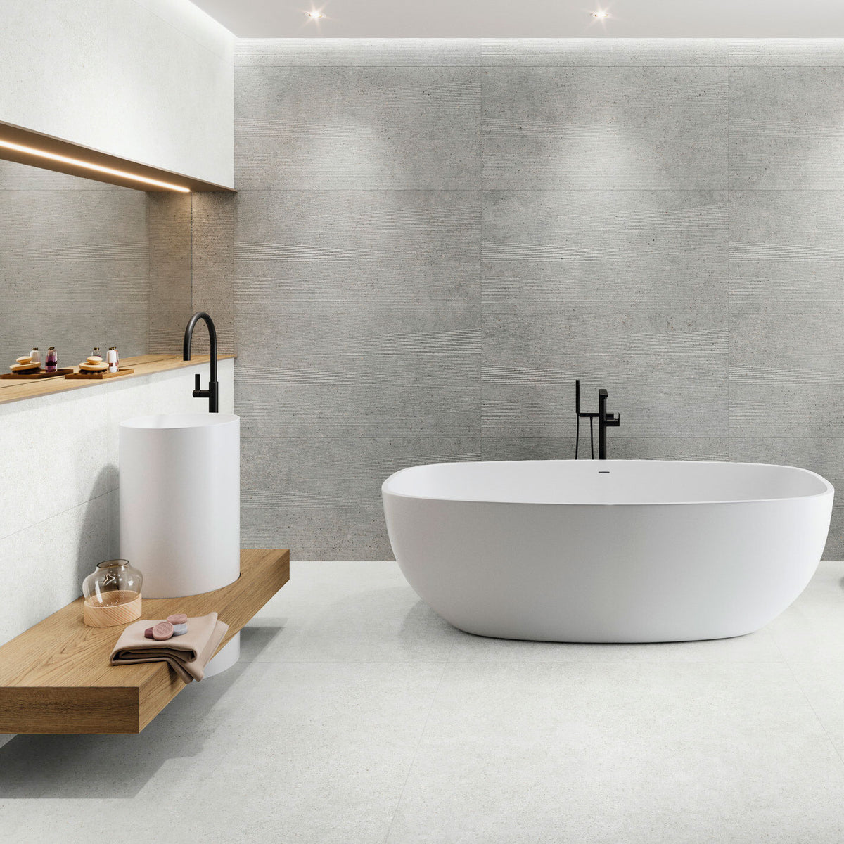 Pangea Blanco & Tasmania Cemento Tiles