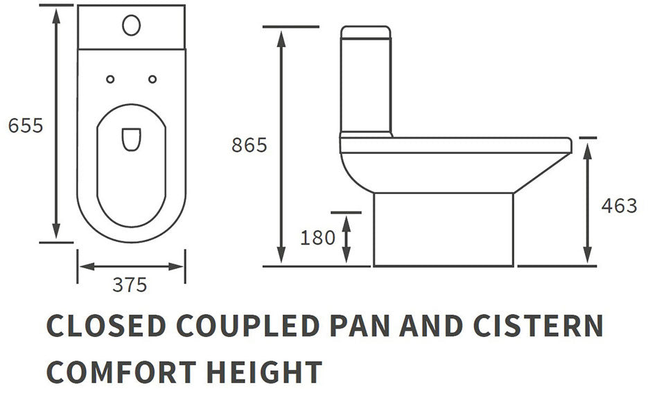 Tabo Cameo C/C Open Back Comfort Height WC