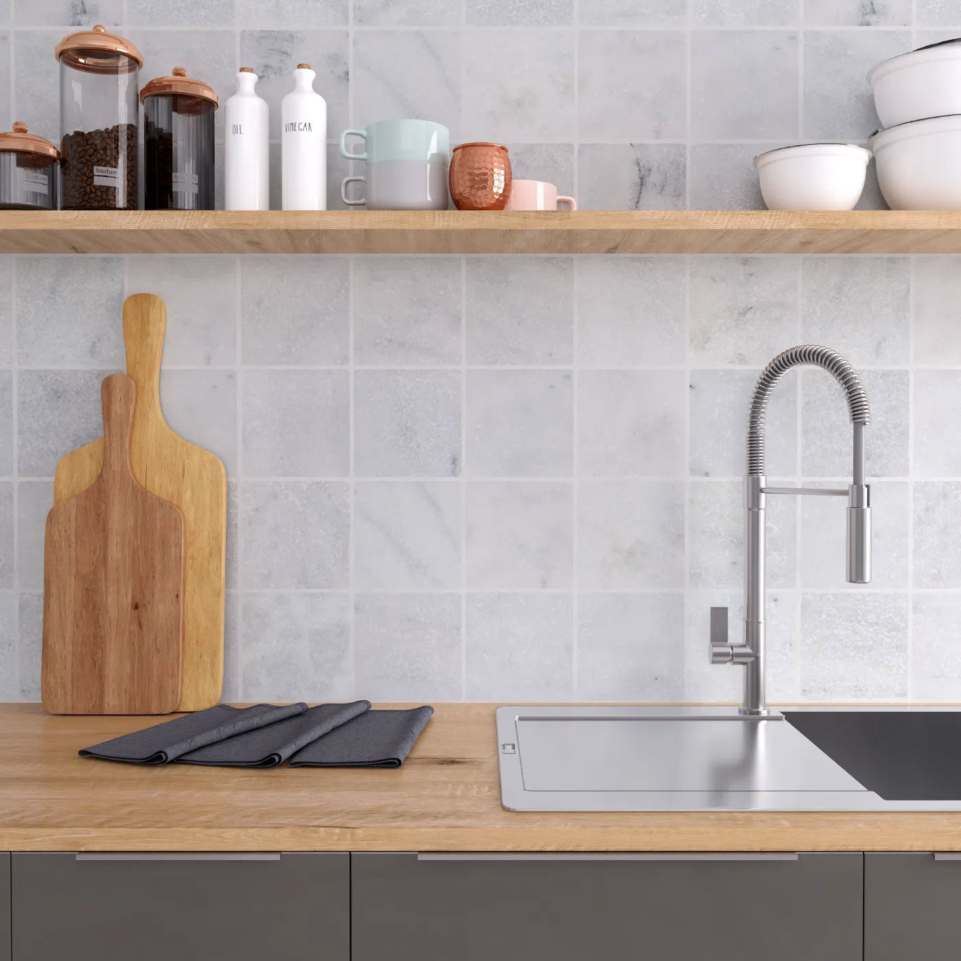 IS Caria Luna Tumbled Marble tiles