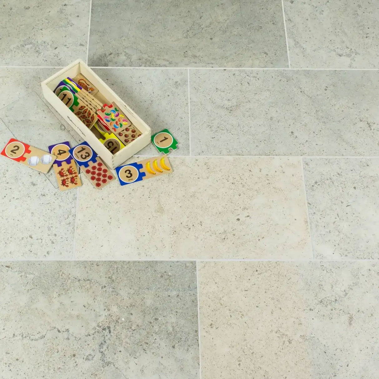 IS Moleanos Blue Mix Brushed Limestone tiles