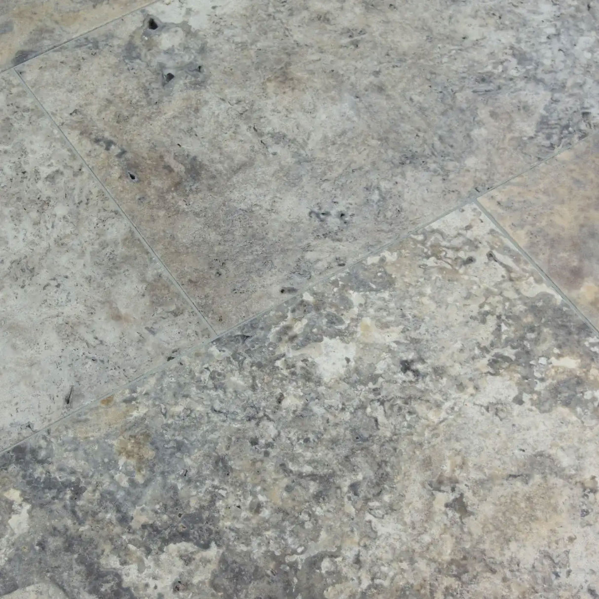 IS Silver Tumbled Travertine tiles