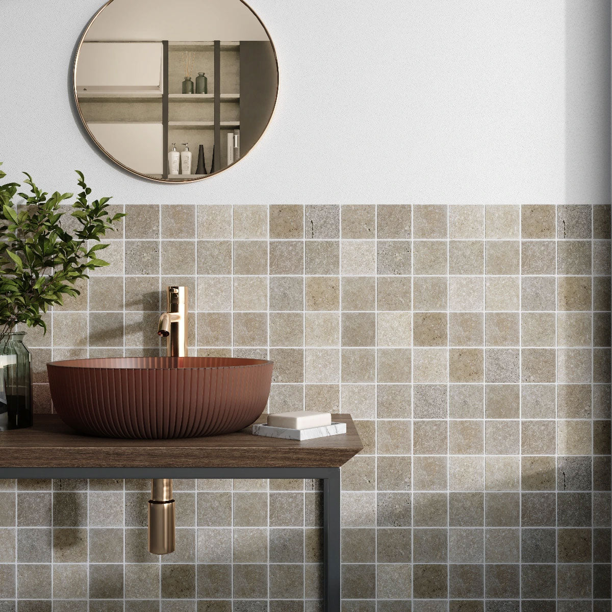 IS Siva Noce Tumbled Travertine tiles