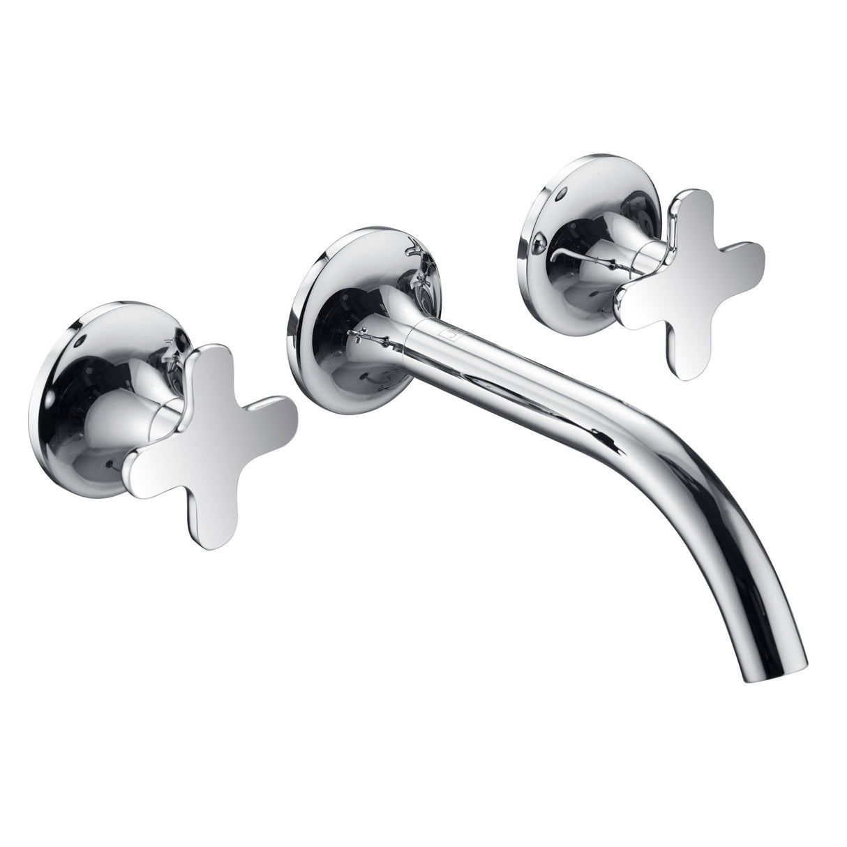 JTP KONO Chrome 3 Hole Wall Mounted Basin Mixer Tap (handle design 2)