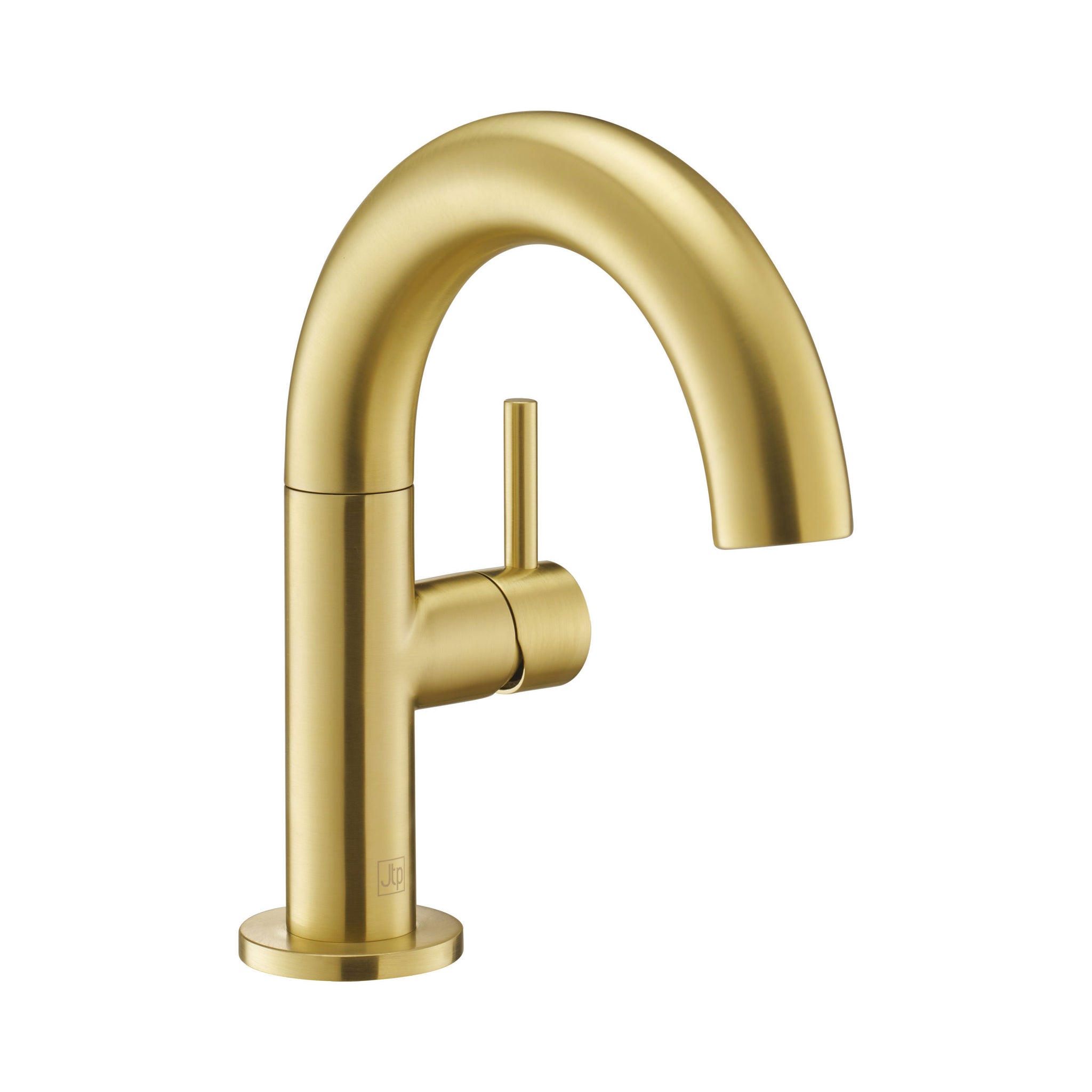 JTP VOS Brushed Brass Side Lever Basin Mixer Swivel Spout Tap