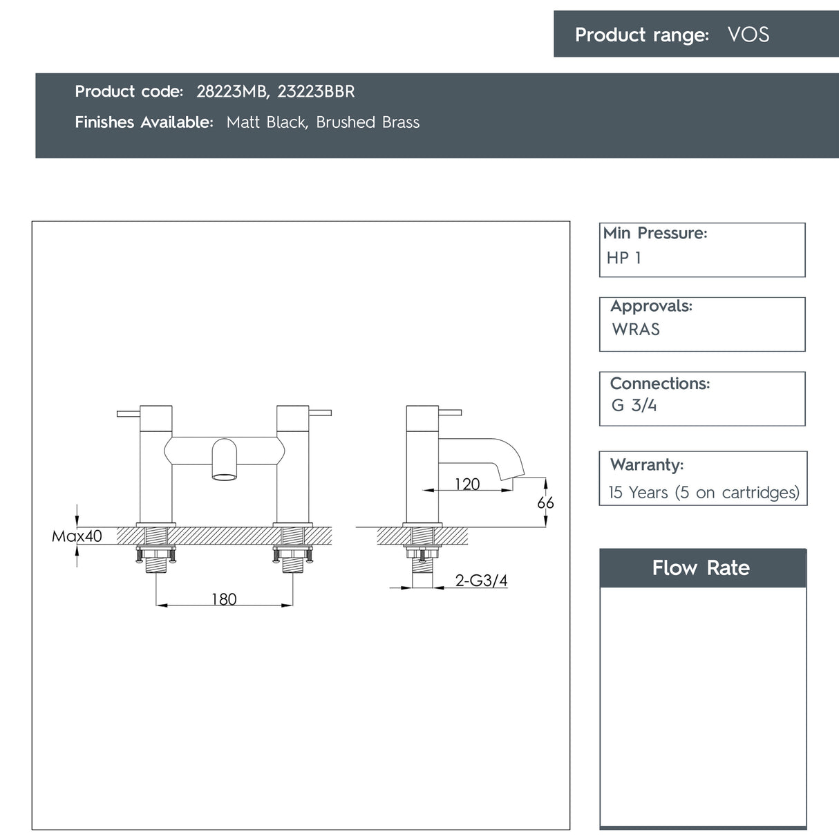 JTP VOS Bath Filler Tap