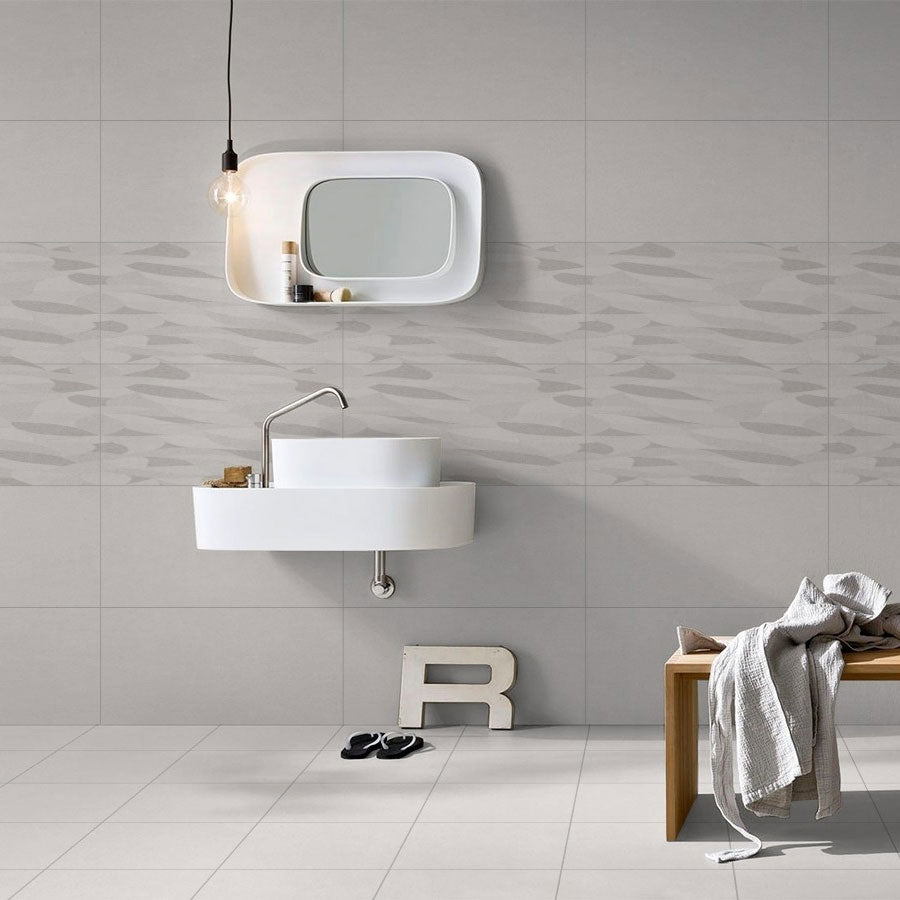 Kairo Light Grey wall tiles in bathroom