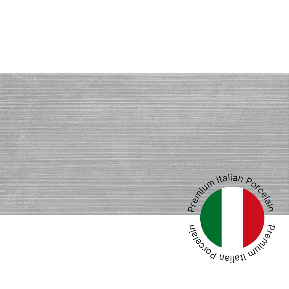 Lirena Ash Waves Rectified Matt Porcelain Wall Tile 29.8 x 60cm