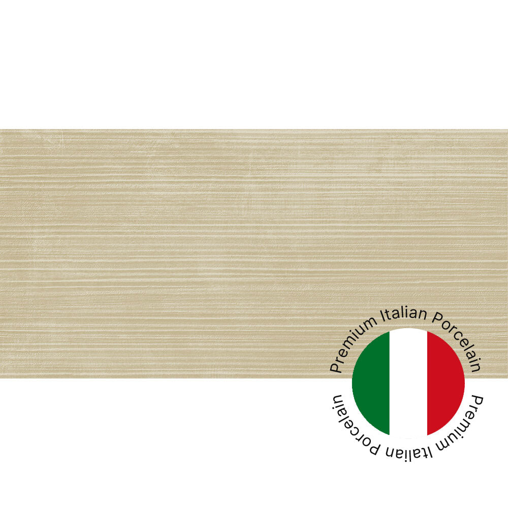 Lirena Cream Waves Rectified Matt Porcelain Wall Tile 29.8 x 60cm