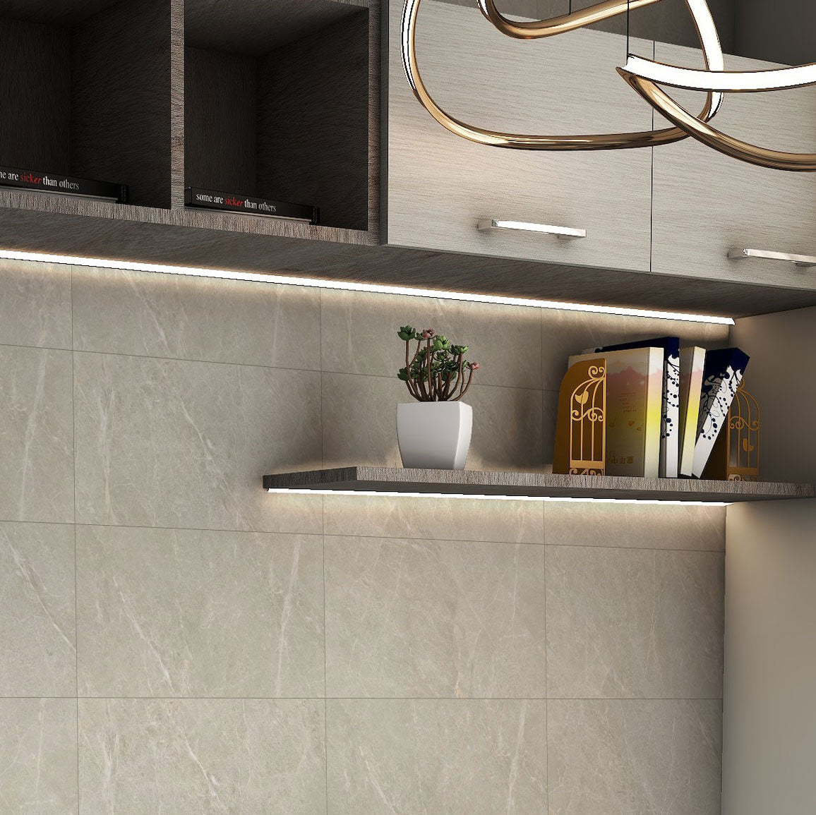 Lorano Silver tiles on wall