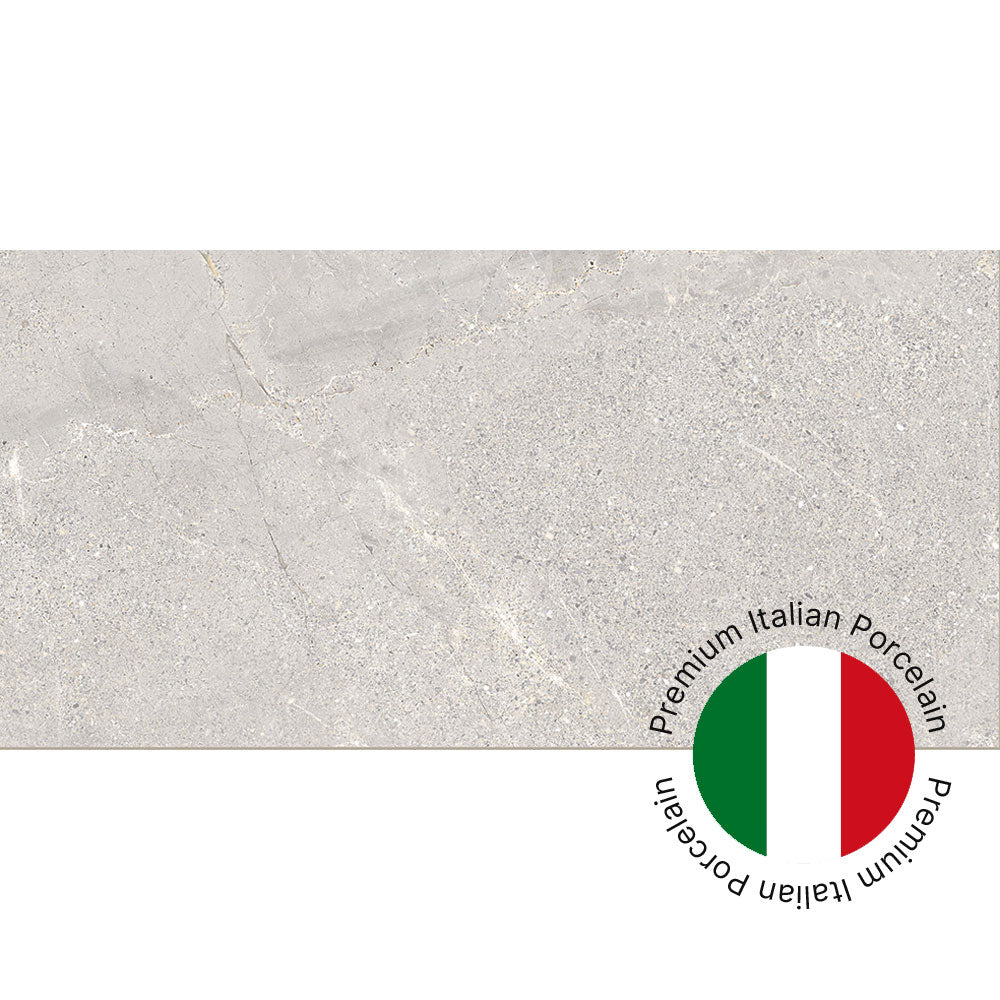 Luvina Grey Rectified Matt Porcelain Tile 30 x 60cm
