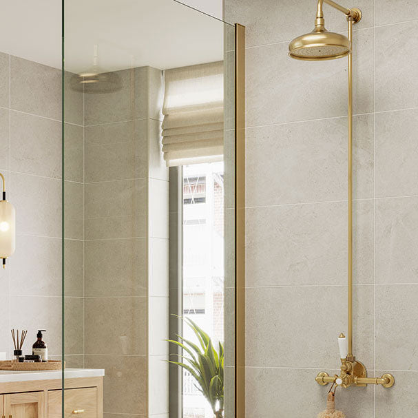 Luvina Stone tiles on bathroom floor and walls