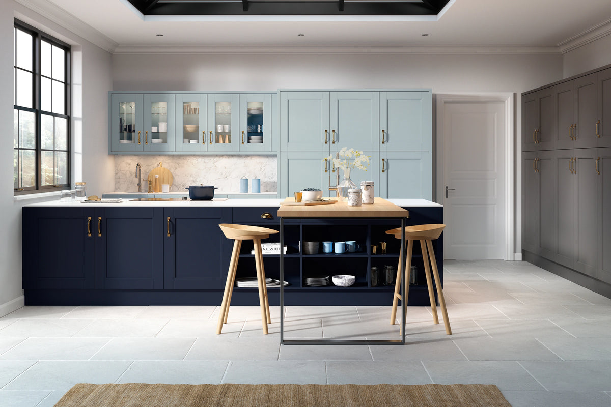 Omega Sheraton Minster Painted Indigo Blue, Graphite & Cove Blue