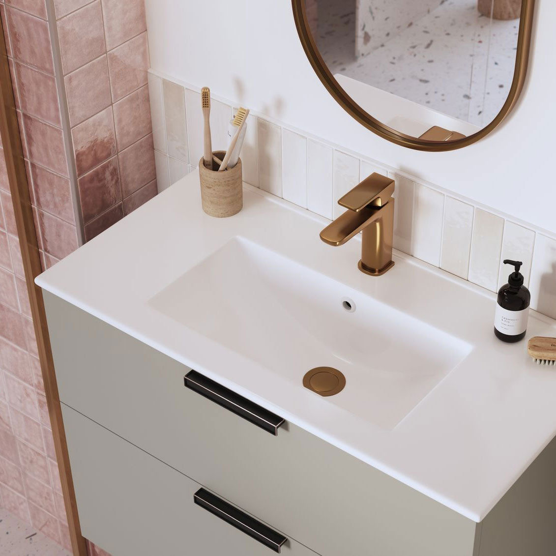 Tabo Corrado Brushed Bronze Basin Mixer Tap & Waste