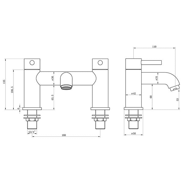 Tabo Hero Brushed Bronze Bath Filler Tap