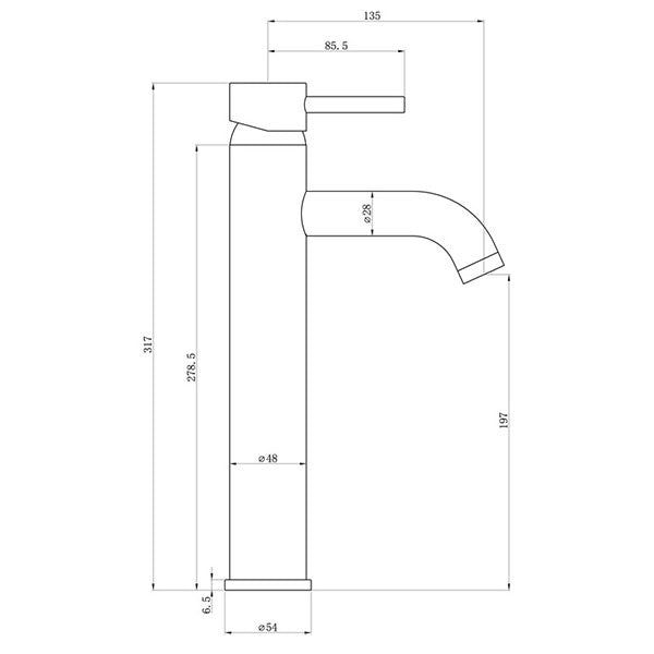 Tabo Hero Brushed Bronze Tall Basin Mixer Tap