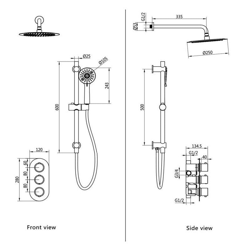 Tabo Marina 3 - Round Shower Valve & Kit