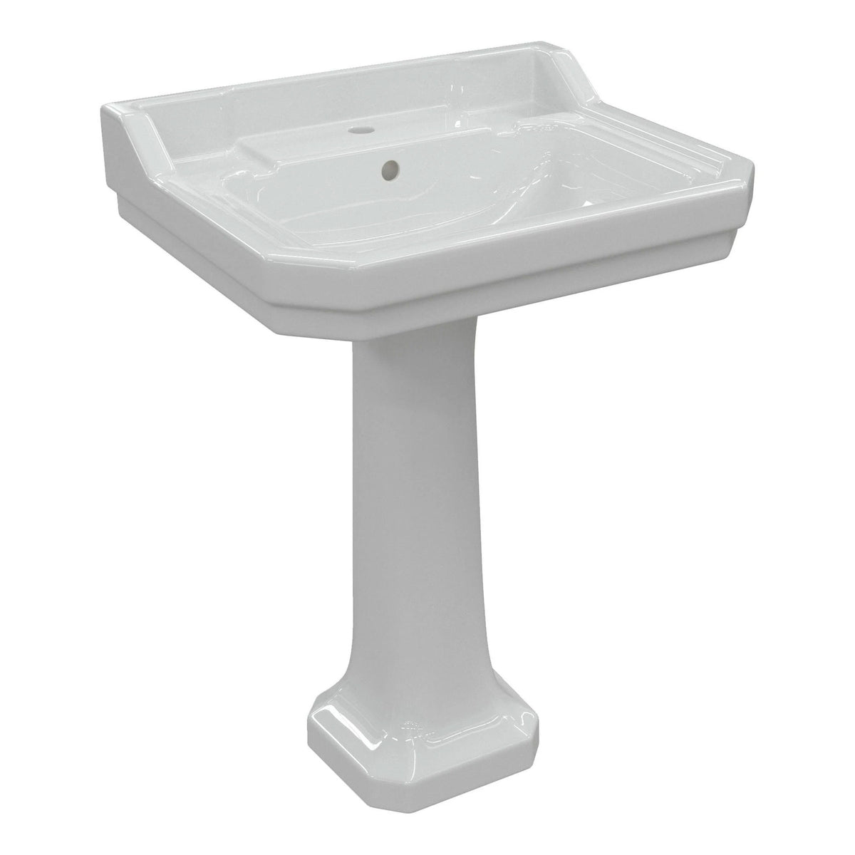 Tabo Primrose 1TH Basin & Full Pedestal 600 x 500mm