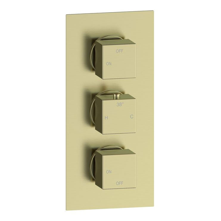 Tabo Sorrento 3 - Brushed Brass Square Shower Valve & Kit