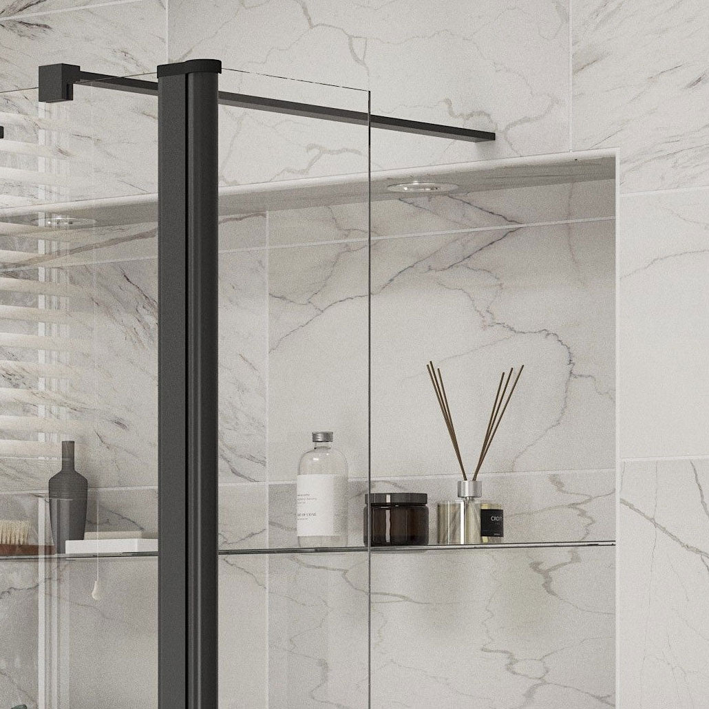Tabo Splash Fresco Optional Wetroom Rotatable Panel Black 300mm