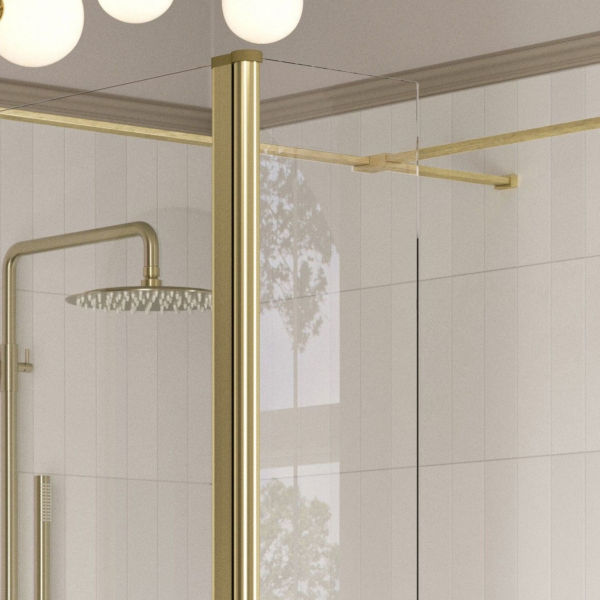 Tabo Splash Fresco Optional Wetroom Rotatable Panel Brushed Brass 300mm